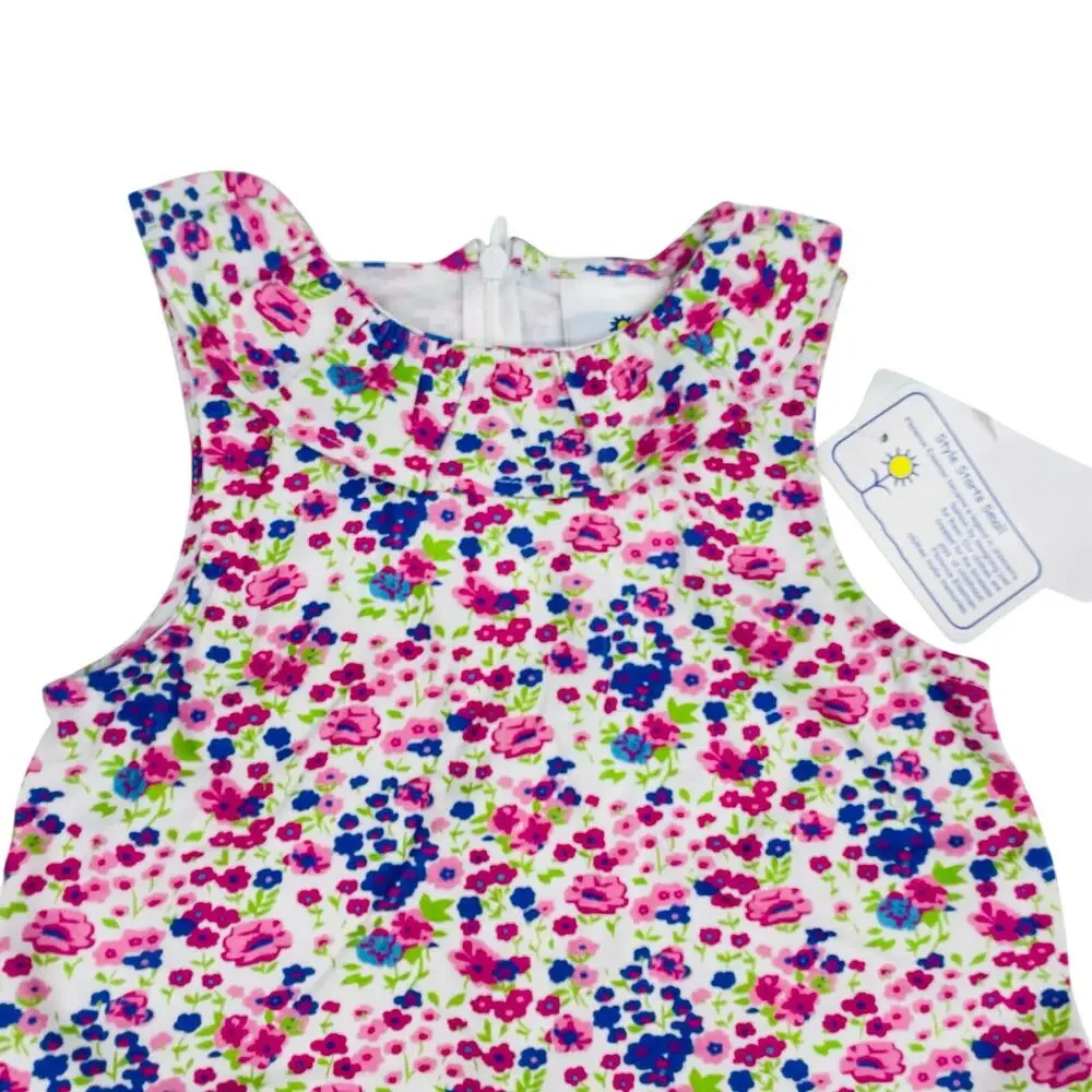 NWT Florence Eiseman 2T Floral Knit Dress with Applique Flowers